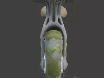 Futuristic Bio-Hybrid Moss Bike Low-poly 3D model