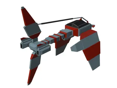 Low-poly spaceship Low-poly 3D model get