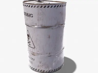 Damaged Crude Oil Barrel PBR Low-poly 3D model