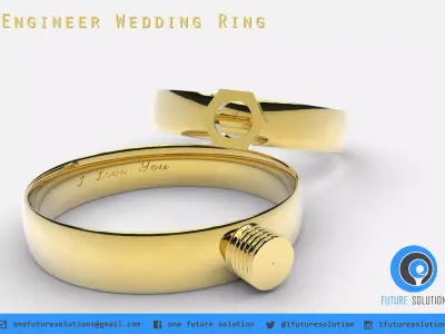 Engineer Wedding Ring Free 3D print model purchase