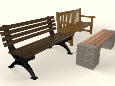 Park Benches 3D model