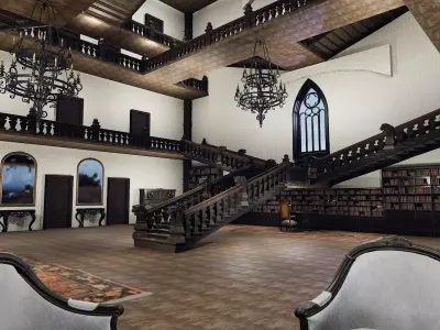 Victorian Grand Mansion Interior  Modular Environment Kit 3D model