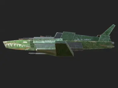 Jet Plane Spaceship 05 - Aircraft Military Airplane Spacecraft Low-poly 3D model