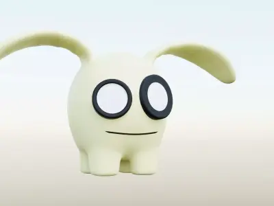 Long ears Low-poly 3D model