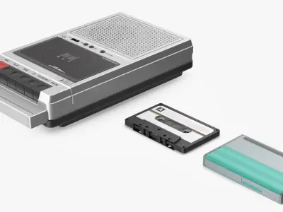 Deck Recorder Tape and Box Set 3D model