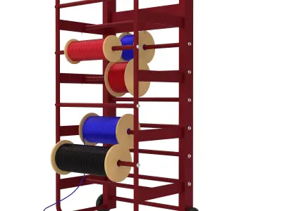Industrial Wire Roll Trolley 3D model purchase