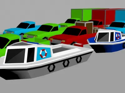 Low poly car pack Low-poly 3D model by bakarsinan10