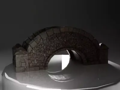 Detailed Stone Arch Bridge 3D model
