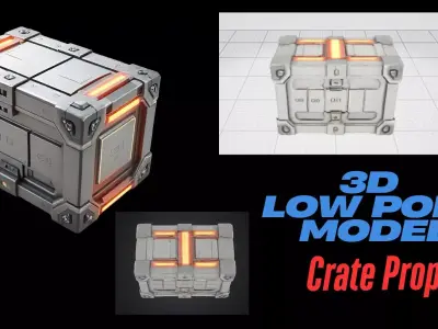 High Quality Crate 3D Model Game Ready Prop for Animations Low-poly 3D model