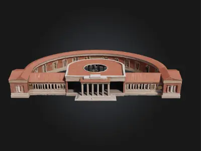 U-Shaped Brick Structure  Versatile Historical Architecture 3D model