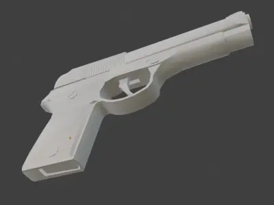 Pistol Beretta 92 Low-poly 3D model