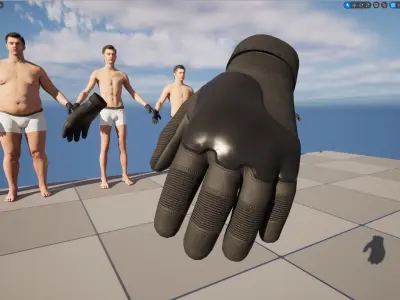Warrior Gloves 76 - All MH Bodies - UE5 Skeletons - Rigged Low-poly 3D model