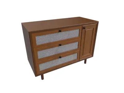 Vintage Drawer Low-poly 3D model