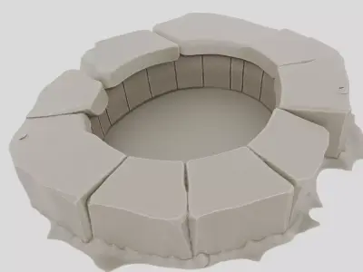 Ancient Fantasy Stone Well Ruin for 3D print 3D model