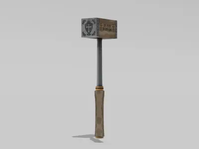 OB 00 17 vampire hunter hammer a Low-poly 3D model