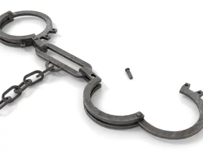 Antique Slave Handcuffs Low-poly 3D model