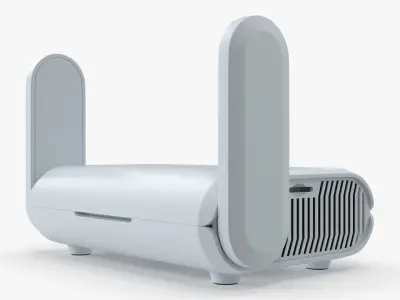 Small Form-Factor Wi-Fi Router with Ports 3D model