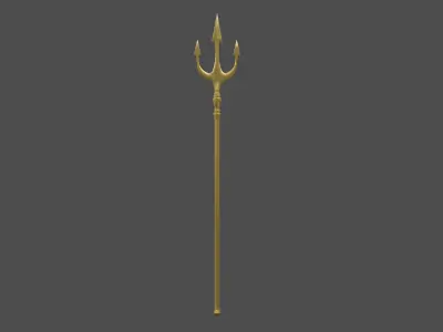 Trident golden spear 3D model