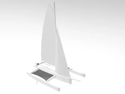 Trimaran Sailing Boat  3D model