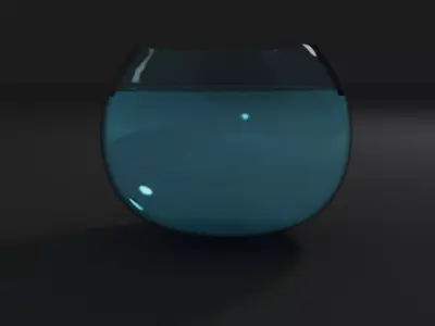 FishBowl glass of water Free 3D model