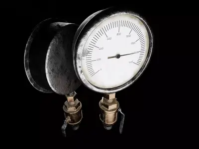 Manometer pressure guage regulator meter 3d model 3D model