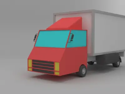 Lowpoly truck Low-poly 3D model Low-poly