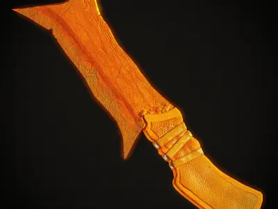 Detailed Dagger PBR Low-poly 3D model