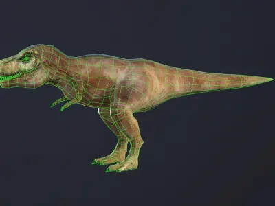 T-rex dog Low-poly 3D model
