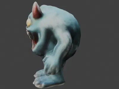blue Rigged Monster Free low-poly 3D model