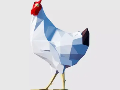 Hen Chicken Low-poly 3D model