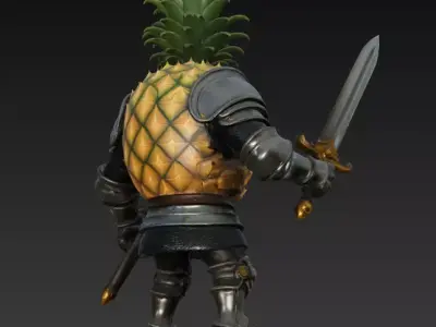 Pineapple Knight Low-poly 3D model