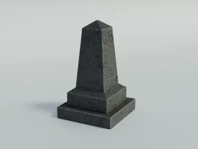 Cemetery Obelisk Low-poly 3D model