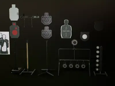 Shooting targets pack Low-poly 3D model
