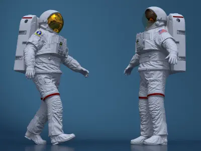 NASA Astronaut Suit with Backpack Rigged for Maya 3D model