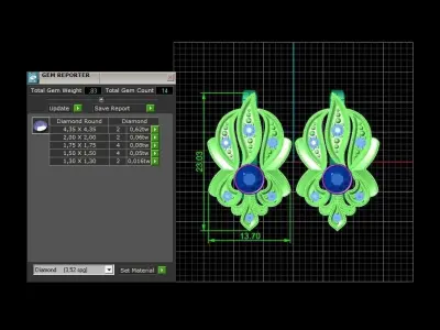 vintage earrings antique 886 3D print model