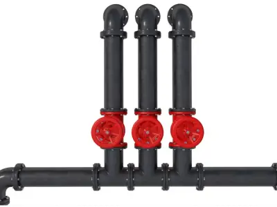 Industrial Pipes 3D model buy