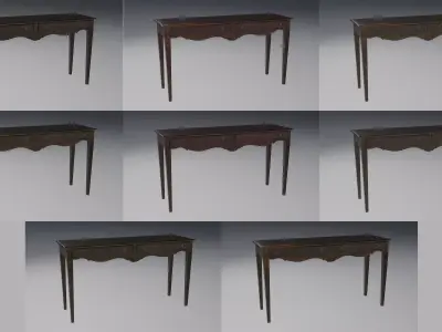 Victorian Hallway Console Wooden Table 8 textures Low-poly 3D model