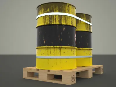 Barrels Pallet Low-poly 3D model