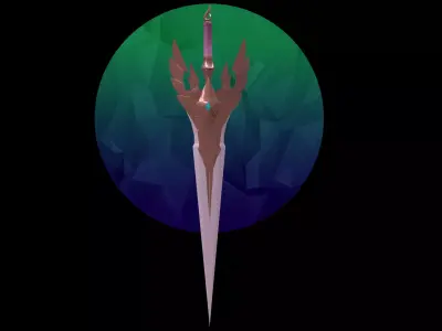 Fantastic Sword Game Ready free Free low-poly 3D model
