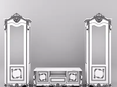 Pinal01 set of gold furniture 3D model