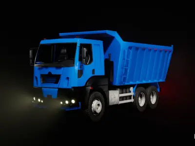 Driveable Animated Construction Truck Low-poly 3D model purchase