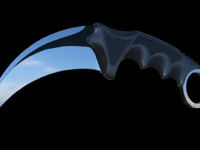 CS GO Karambit Knife Low-poly 3D model