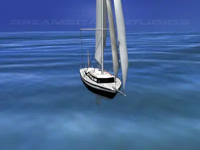 30 Foot Sailboat V13 3D model
