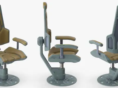 Sci-Fi Ergonomic Pilot Seat 3D model