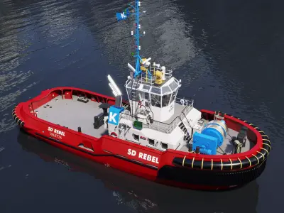 Tugboat  red 3D model