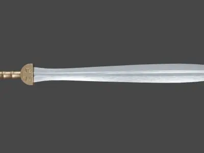 Xyphos sword with Gladius handle Low-poly 3D model