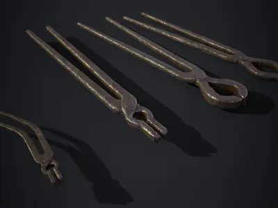 Medieval Blacksmith Tongs - 3D Model Pack Low-poly 3D model