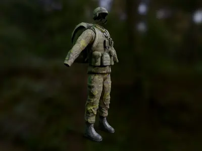 Finnish Infantry Soldier M05 Uniform Low-poly 3D model