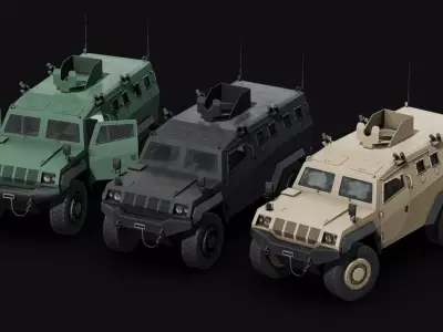 Armored Military Car Low-poly 3D model