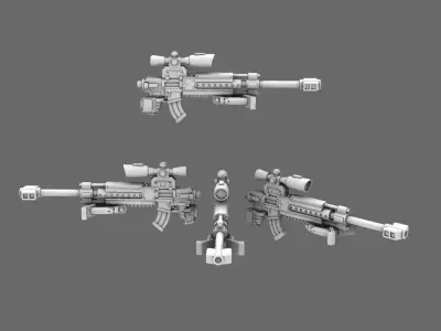 Space Knights AR Style Sniper Rifle RIGHT 3D print model